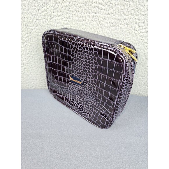 SeneGence Cosmetic Makeup Travel Bag Zipper Case With Mirror Set Faux Crocodile - Picture 11 of 14